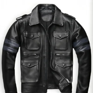 Men’s Vintage Black Genuine Leather Jacket Casual Slim Fit